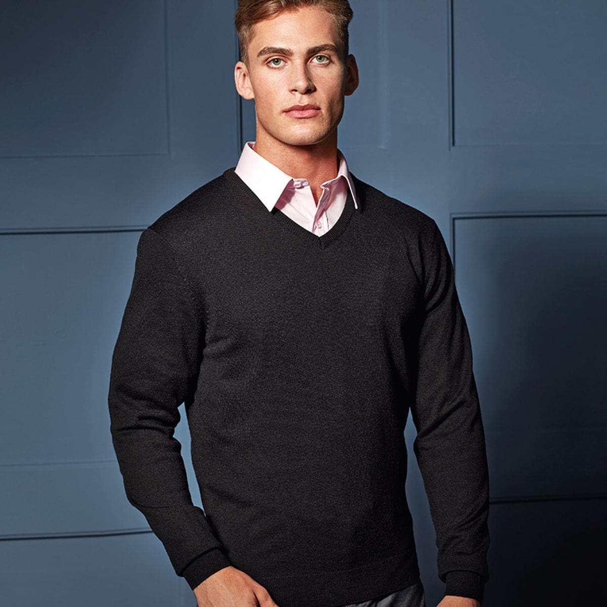 Premier Men's Essential Acrylic V-Neck Jumper