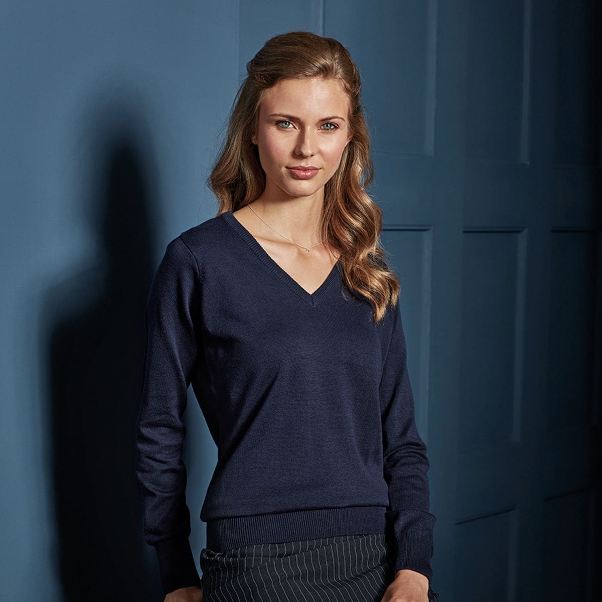 Premier Women's Knitted V-Neck Jumper